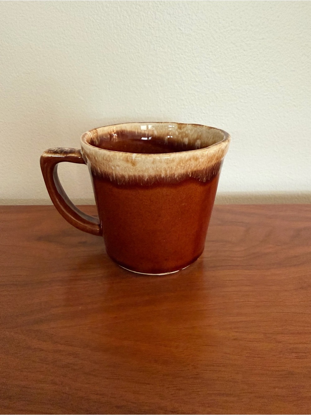 Vintage Brown Glazed Ceramic Coffee Mug